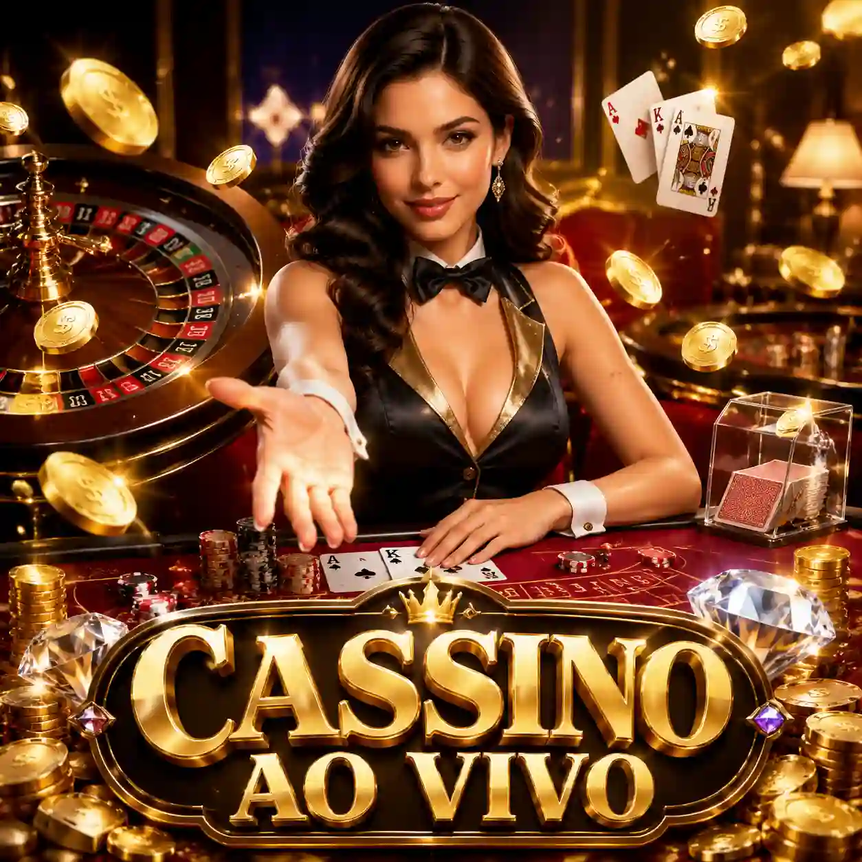 Dealer profissional girando a roleta em mesa ao vivo